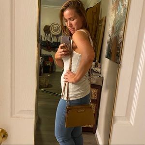 Camel brown crossbody purse